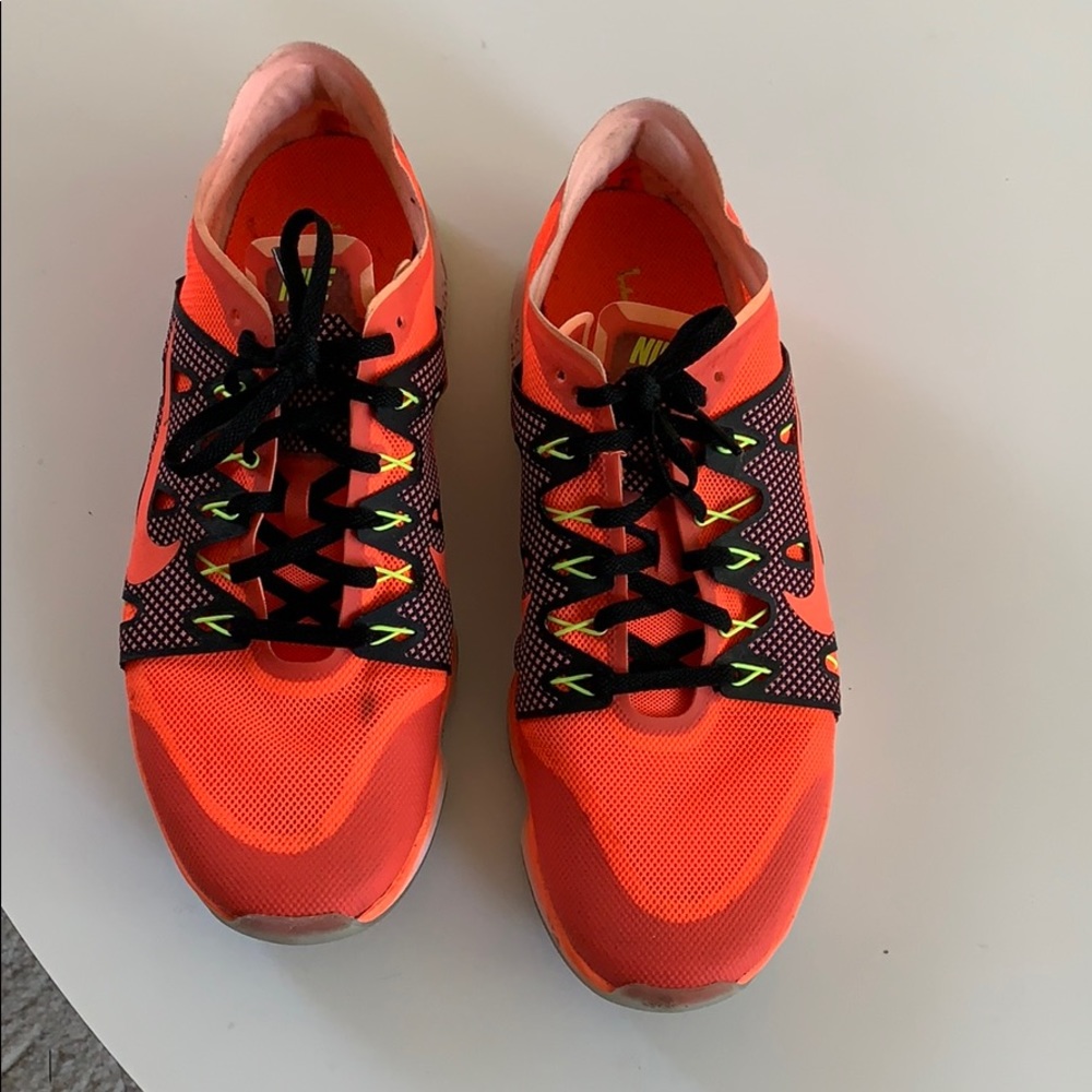 Nike florescent orange training shoes